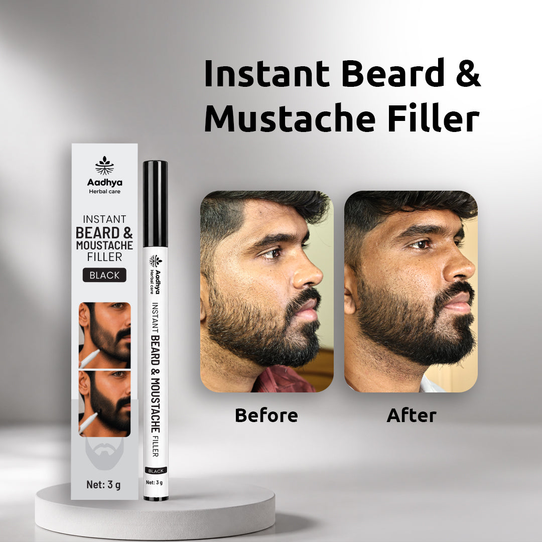 Instant 10-Second Beard & Mustache Filler – Covers Patchy Areas, Gaps & Uneven Growth