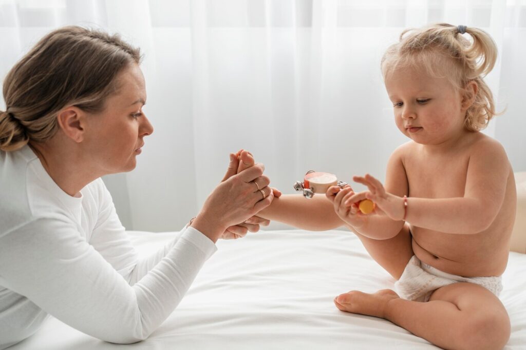 baby with castor oil